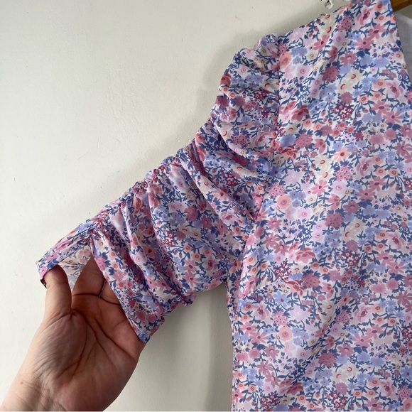 En Saison Lilac Purple V-Neck Floral Midi Dress Cottagecore Feminine Romantic S - Picture 9 of 12